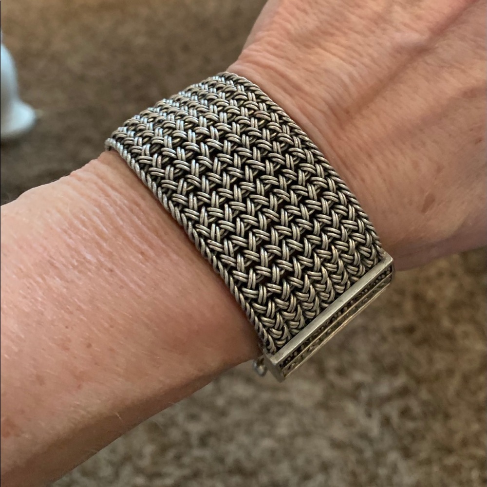 Lois Hill Vintage SS Basket Weave Mesh Bracelet
